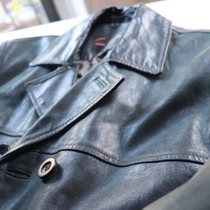 Men's leather jacket by Reilly Olmes.